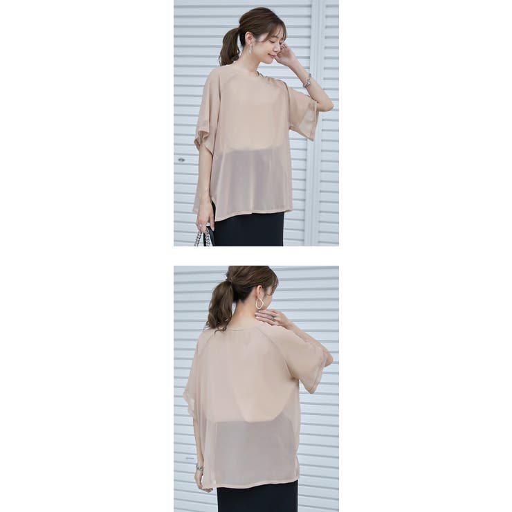 シフォン×カットソー シフォンドッキング 重ね風 | karei | 詳細画像30 