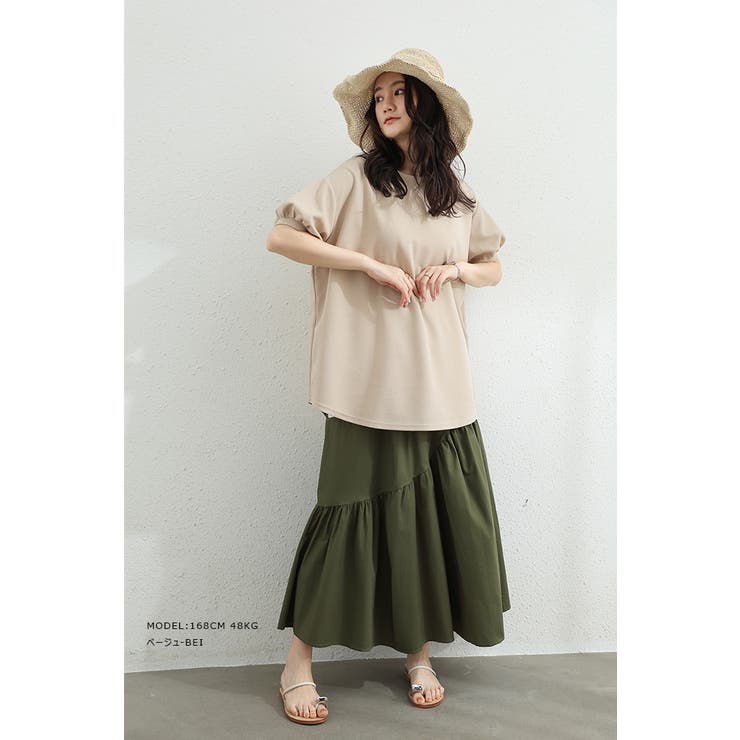 ワッフルカットソー Tシャツ ぽわん袖 | karei | 詳細画像10 