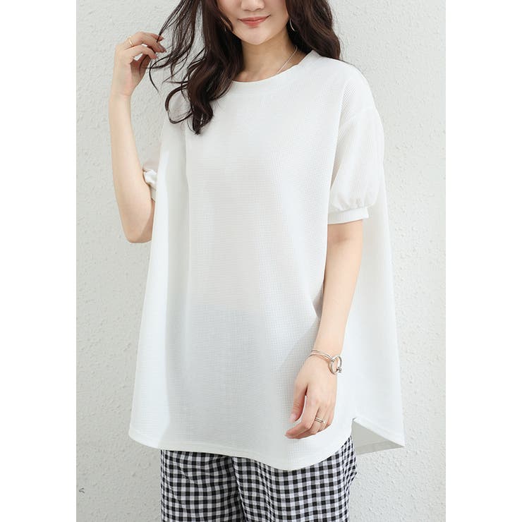 ワッフルカットソー Tシャツ ぽわん袖 | karei | 詳細画像20 