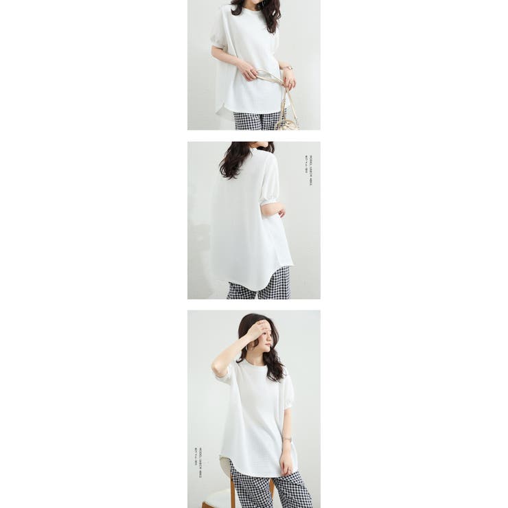 ワッフルカットソー Tシャツ ぽわん袖 | karei | 詳細画像22 