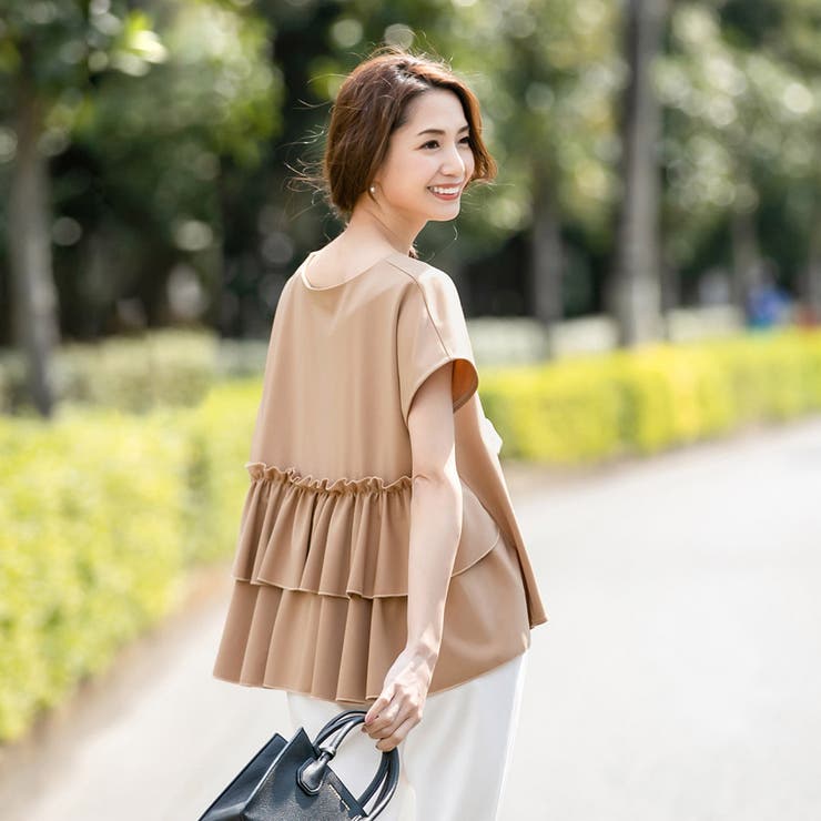 バックフリルブラウス バックフリル ブラウス[品番：KRIW0000193  