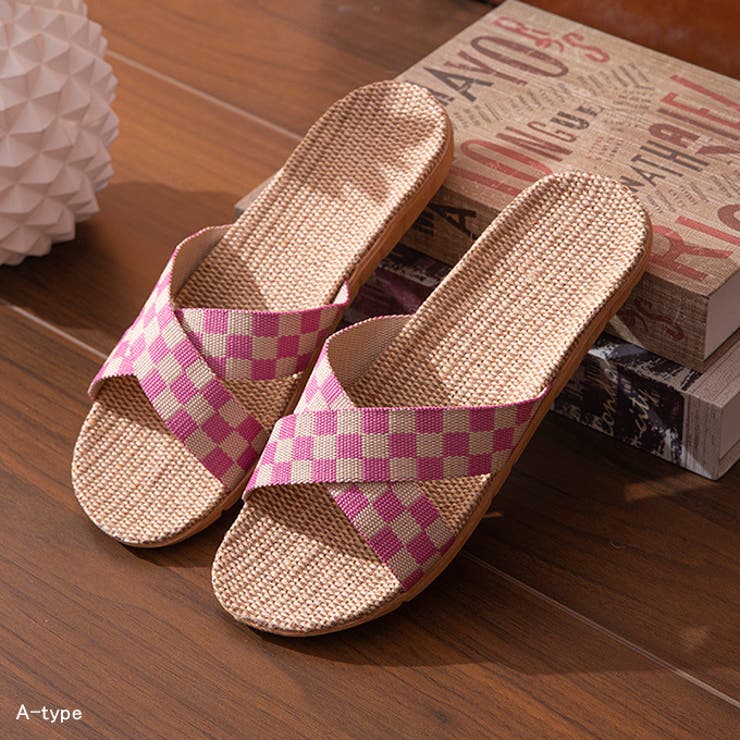 クロスデザインルームシューズ ジュート素材スリッパ | karei | 詳細画像11 