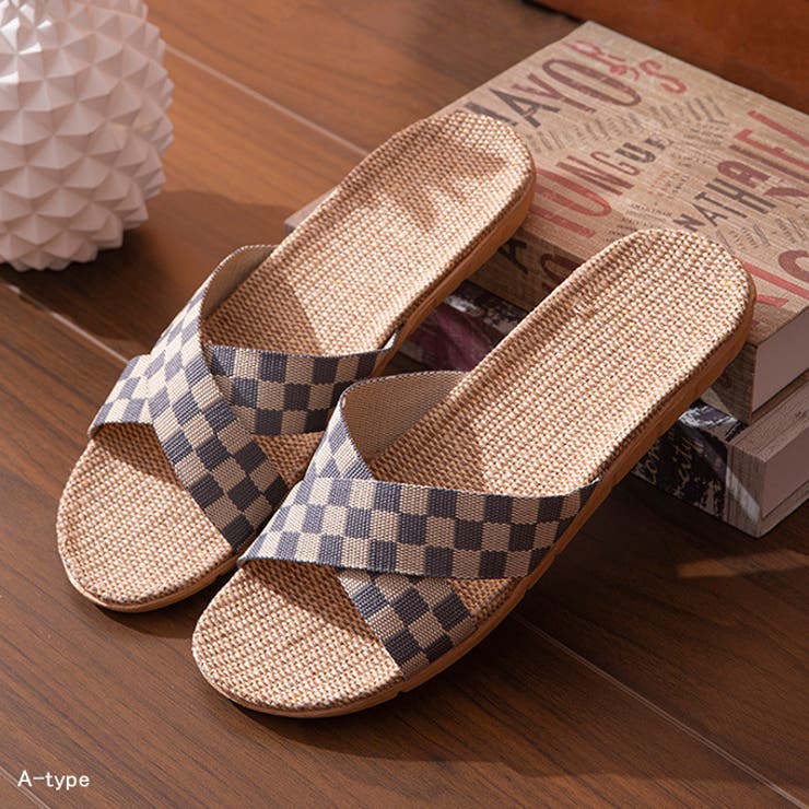 クロスデザインルームシューズ ジュート素材スリッパ | karei | 詳細画像13 