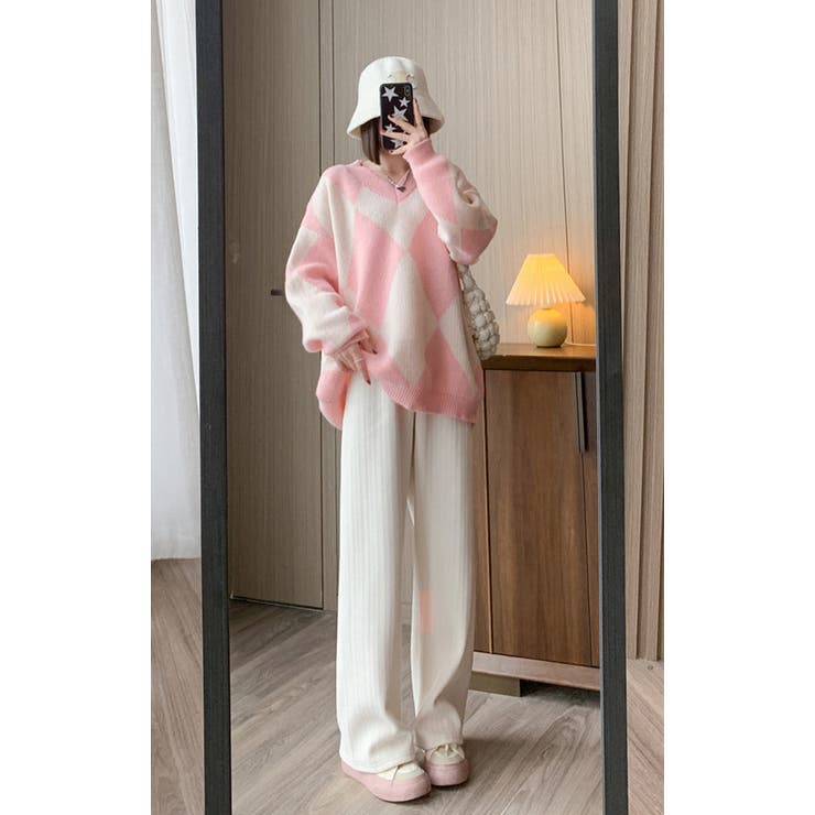 あったかジャガードカジュアルパンツ  | karei | 詳細画像11 