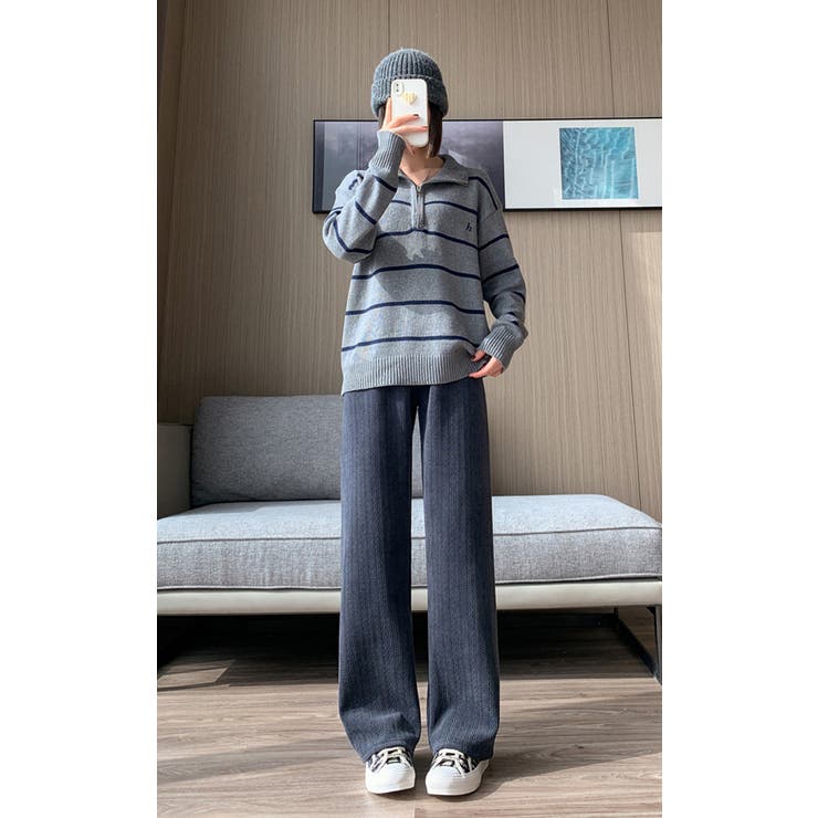 あったかジャガードカジュアルパンツ  | karei | 詳細画像23 