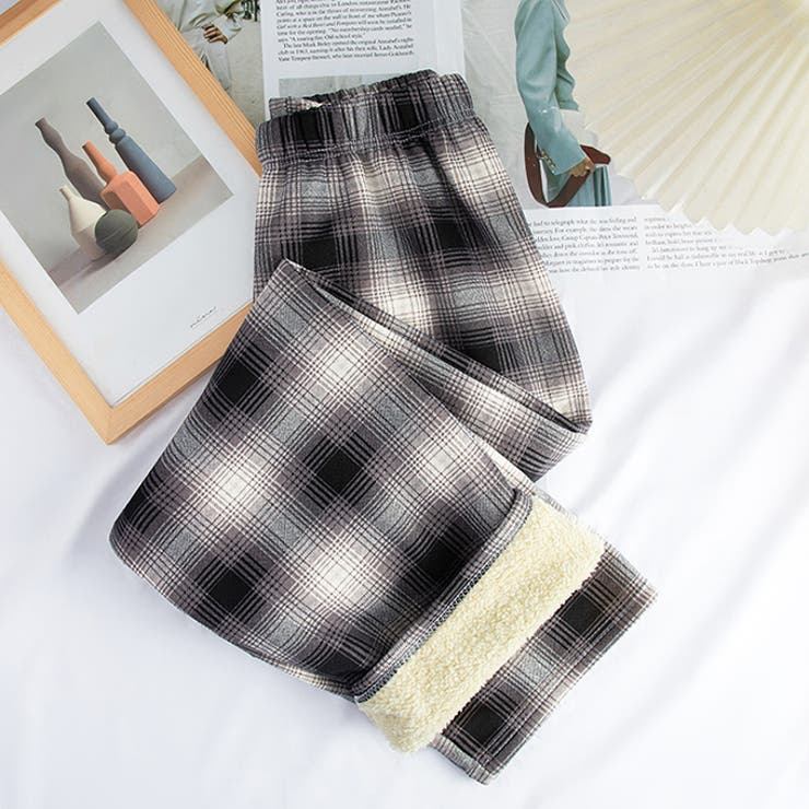 裏起毛チェック柄ワイドパンツ  | karei | 詳細画像16 