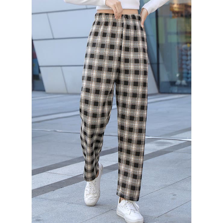 裏起毛チェック柄ワイドパンツ  | karei | 詳細画像8 