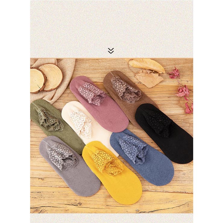 ソックス レディース 靴下 レース付き 滑り止め | karei | 詳細画像2 