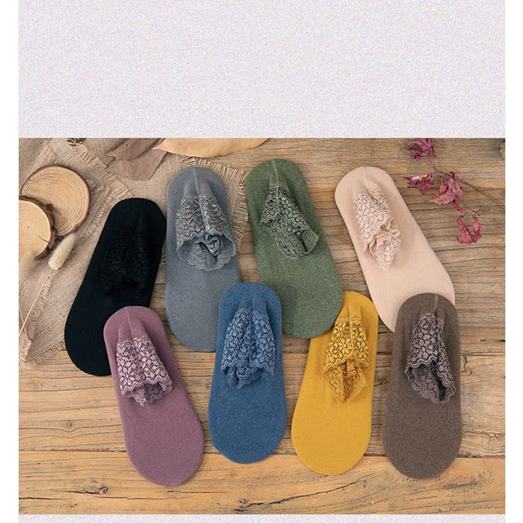 ソックス レディース 靴下 レース付き 滑り止め | karei | 詳細画像9 