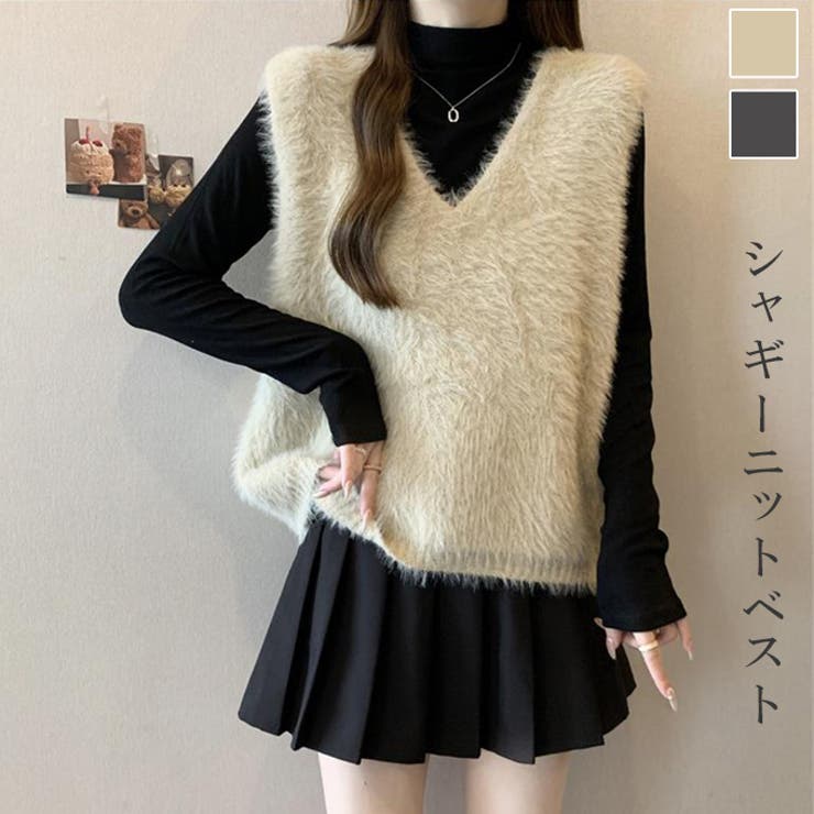 シャギーニットベスト  | karei | 詳細画像1 