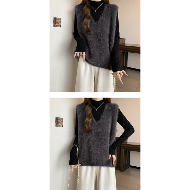 シャギーニットベスト  | karei | 詳細画像12 