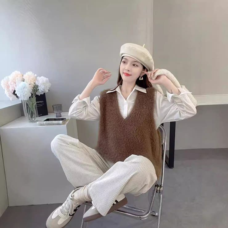 シャギーニットベスト  | karei | 詳細画像18 