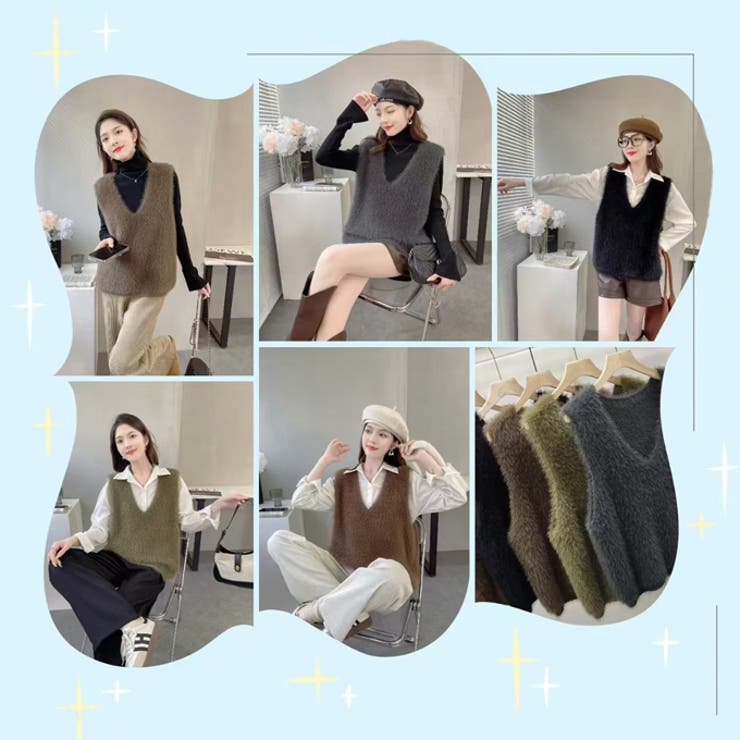 シャギーニットベスト  | karei | 詳細画像2 