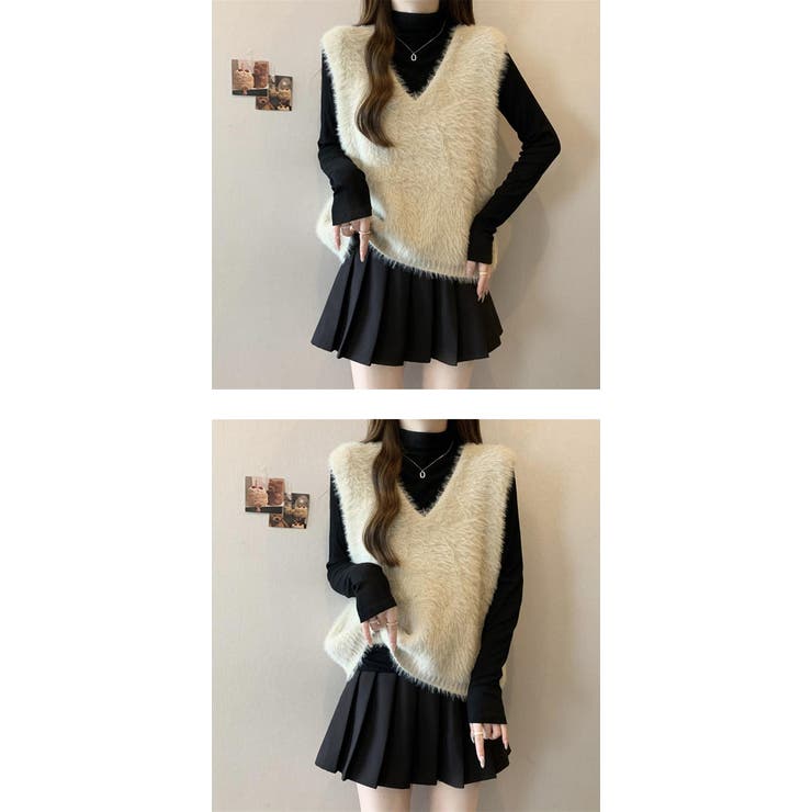 シャギーニットベスト  | karei | 詳細画像5 