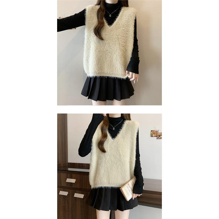 シャギーニットベスト  | karei | 詳細画像6 