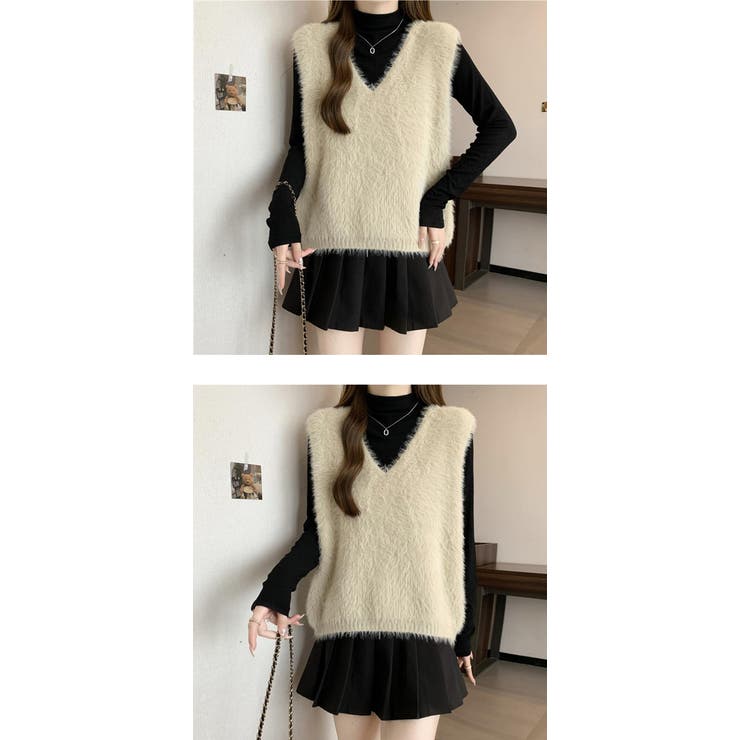 シャギーニットベスト  | karei | 詳細画像7 