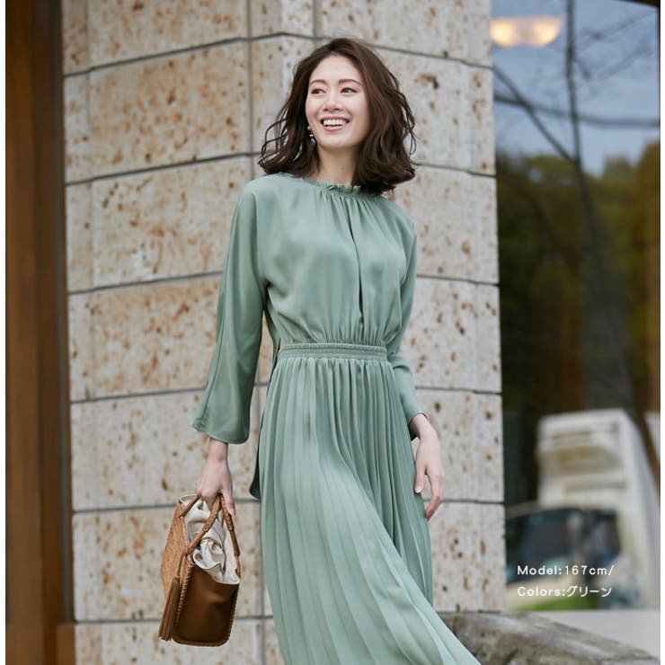 カーター シフォン マキシドレス シフォンマキシドレス(グリーン)SR1-296GR-L | パーティドレス