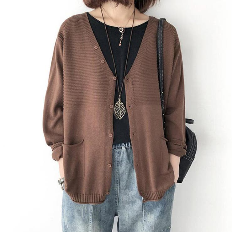 KARTIKA 売れ筋商品|||カルティカ カーディガン アウター レディース Cardigans Brown ニットカーディガン レディース カーデ[品番：KRIW0000462