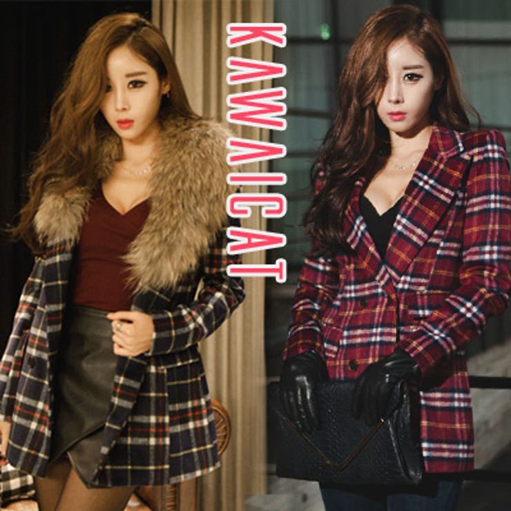 【jk10135】 今季トレンドのチェック柄デザイン 冬コーデにも合わせやすいカ… | KawaiCat | 詳細画像1 