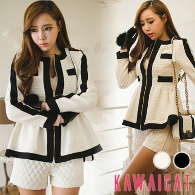 【jk10164】 高級感のある生地感にブラックライン配色でスッキリ♪女性らしい… | KawaiCat | 詳細画像1 