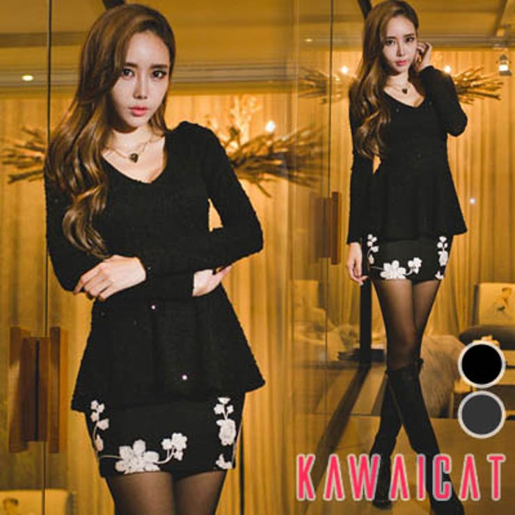 エレガントな印象を与えてくれるフラワー柄刺繍が◎♪立体的で高級感のある花柄刺繍ミ… | KawaiCat | 詳細画像1