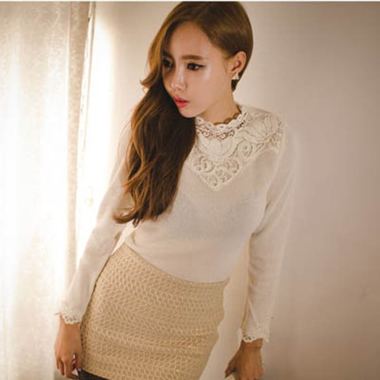 【ts10345】 刺繍レースとプチハイネックの上品な組み合わせが◎ぷちハイネッ… | KawaiCat | 詳細画像3 