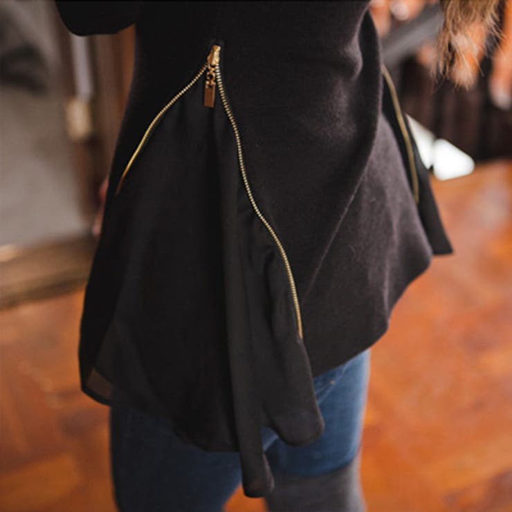 サイドのシフォンでフェミニンルックに仕上がるサイドZIP付きシフォンポイント長袖… | KawaiCat | 詳細画像4