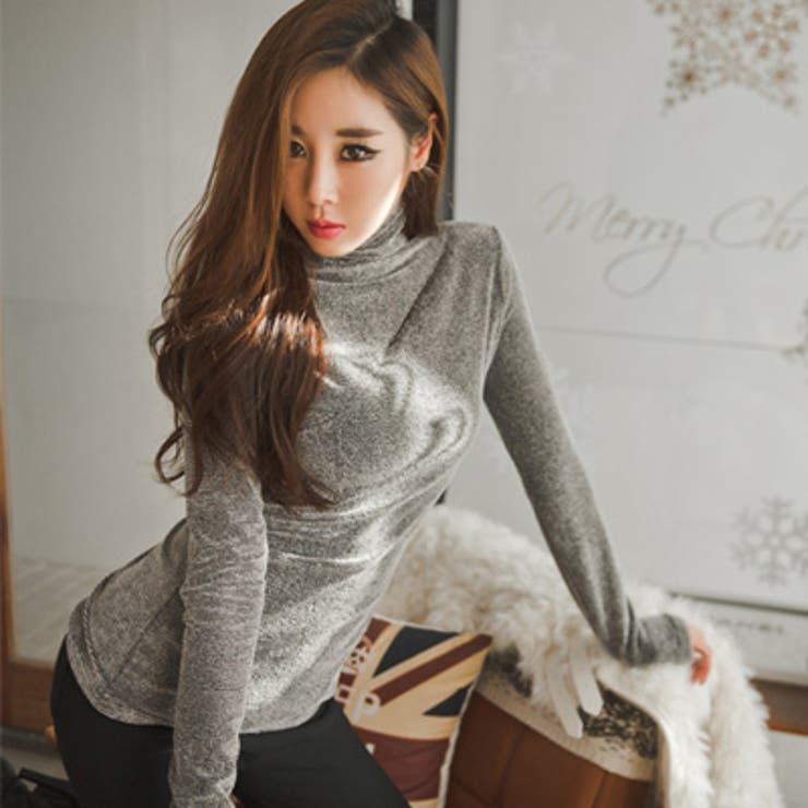 斜めカットアウトポイントハイネックカットソー | KawaiCat | 詳細画像5