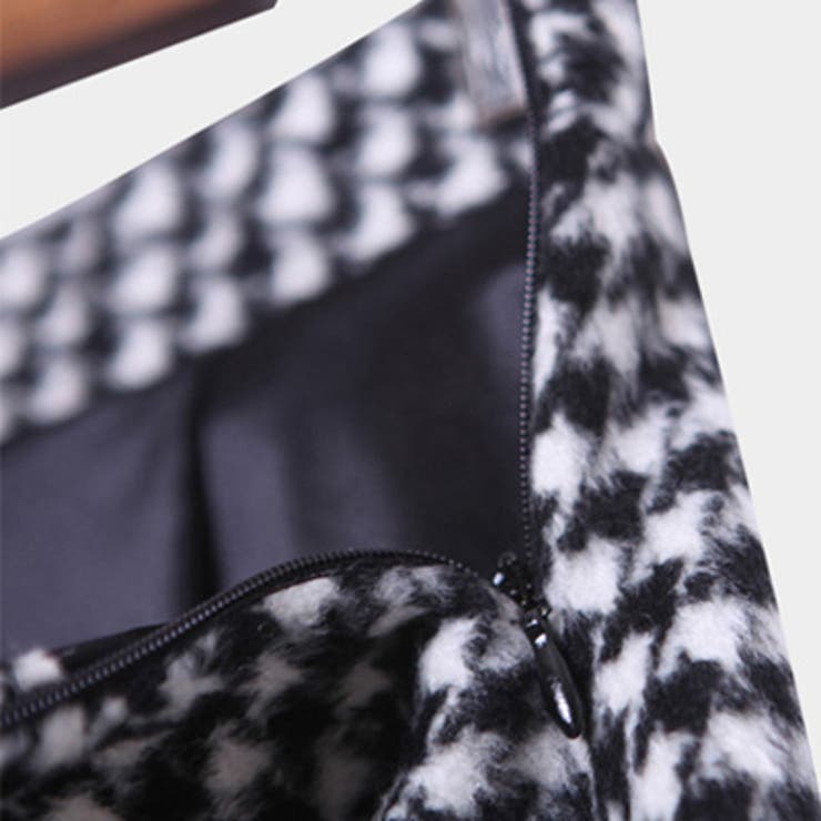 【sk10520】千鳥チェック柄デザインがキュートなフレアデザイン♪ヒップライン… | KawaiCat | 詳細画像8 