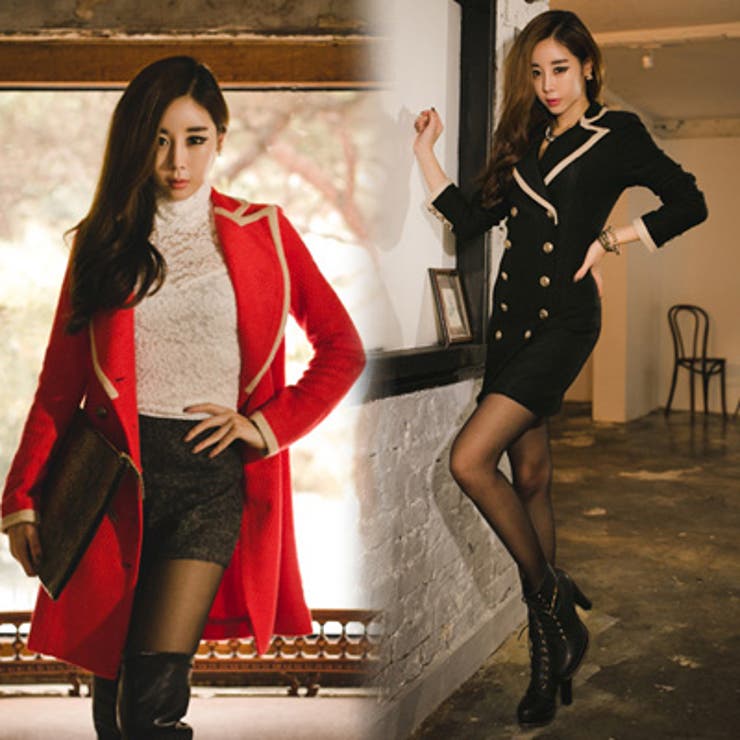 【jk10529】ライン配色デザインでスッキリした襟元を演出♪ワンピーススタイル… | KawaiCat | 詳細画像2 