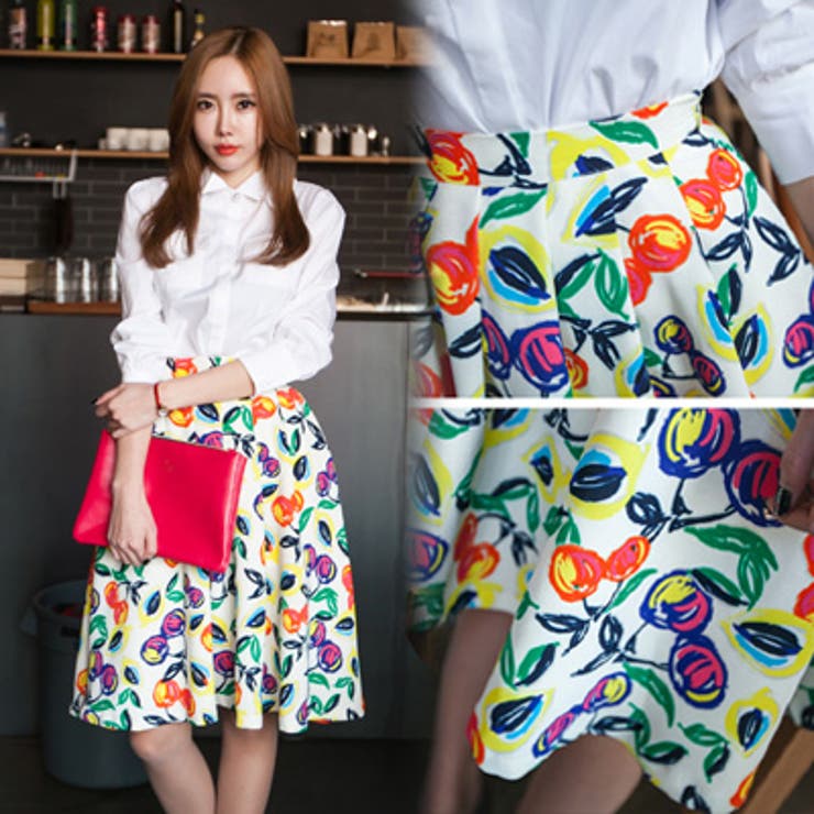 【sk10990】ウエストラインと脚を細く見せてくれるプリーツデザイン ミディア… | KawaiCat | 詳細画像2 