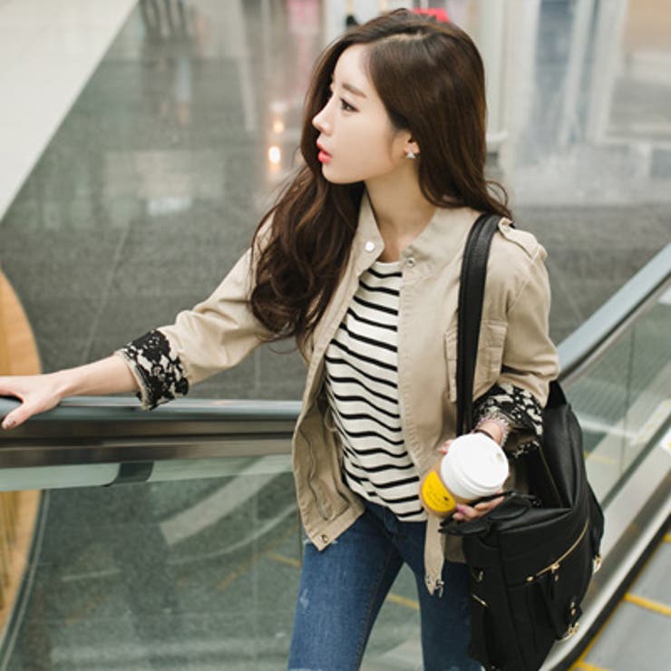 【jk11014】カジュアルなデザインに調節可能なウエストラインと袖レースで女の… | KawaiCat | 詳細画像6 