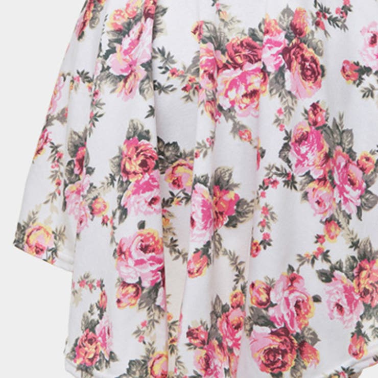 前後アンバランスな丈で脚長効果のあるアンバランス裾ノースリーブ花柄ワンピース | KawaiCat | 詳細画像9