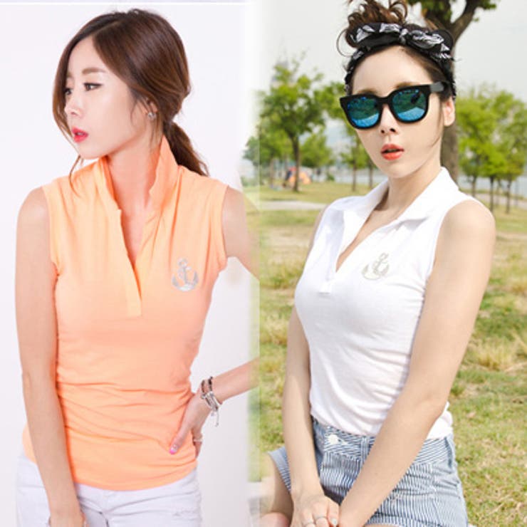 【C style】【ts11940】カラー付きのデザインにVネックラインですっき… | KawaiCat | 詳細画像2 