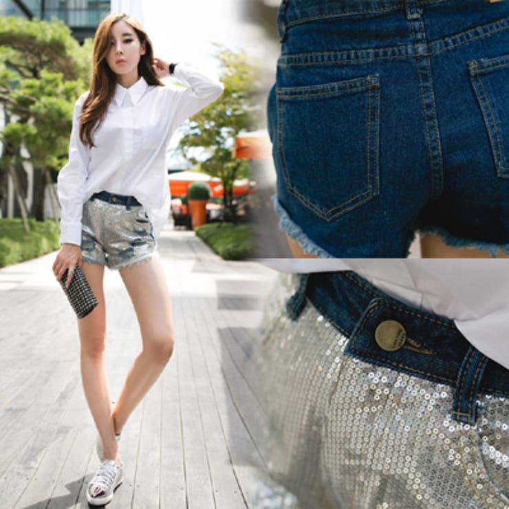 【pt12313】存在感のあるスパンコールとダメージで個性的なスタイルに スパン… | KawaiCat | 詳細画像2 