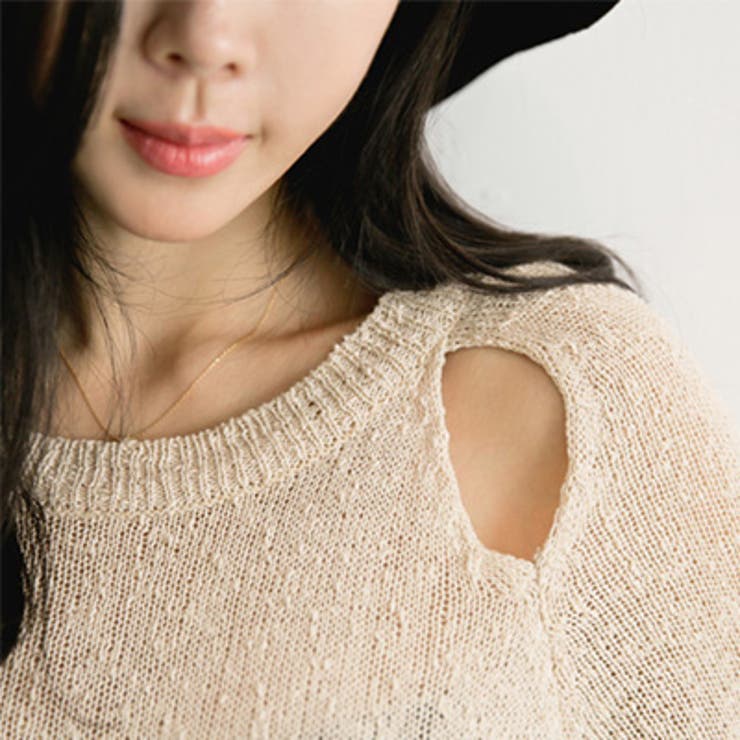 【ts12389】両肩にカットアウトでセクシーさもプラスされたカジュアルニット … | KawaiCat | 詳細画像8 