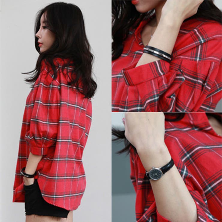 チェック柄バルーンブラウス COEL｜チェック柄バルーンブラウス | Rakuten Fashion(楽天