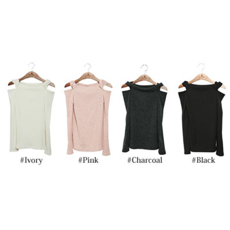 ショルダーホールデザインにツイストを加えたリブニットソー | KawaiCat | 詳細画像7 