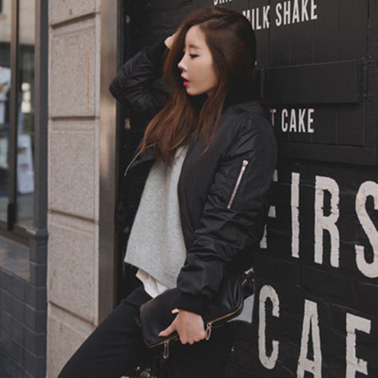 【jk13122】シンプルなデザインのブルゾン ショート丈に袖シャーリングで女性… | KawaiCat | 詳細画像5 