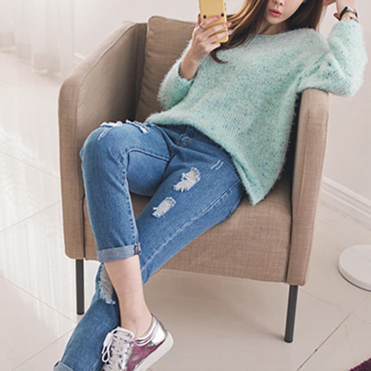 【pt13686】ダメージデザインでポイントを与えカジュアルなスタイルを作ってく… | KawaiCat | 詳細画像5 