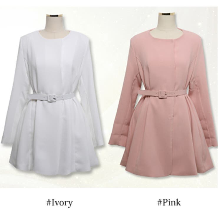 【jk13815】ノーカラーでベルトセットのスプリングジャケット♪余裕のあるゆる… | KawaiCat | 詳細画像8 