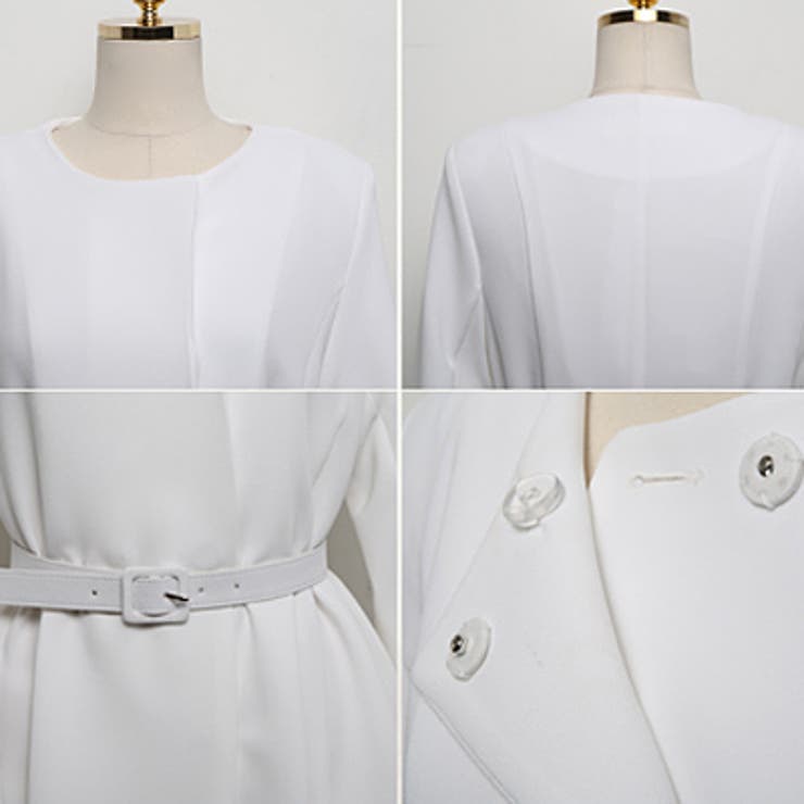 【jk13815】ノーカラーでベルトセットのスプリングジャケット♪余裕のあるゆる… | KawaiCat | 詳細画像9 