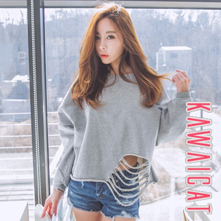 ラフに着用できるルーズなシルエットのトレーナー | KawaiCat | 詳細画像1