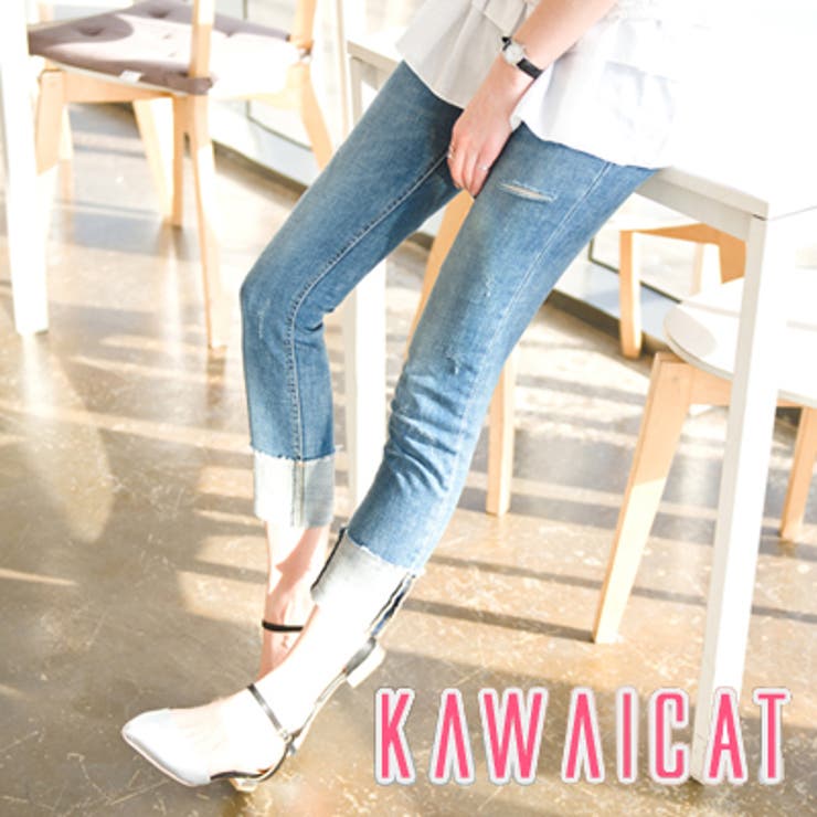 9分丈に足首までスリムなスッキリとしたシルエット | KawaiCat | 詳細画像1 