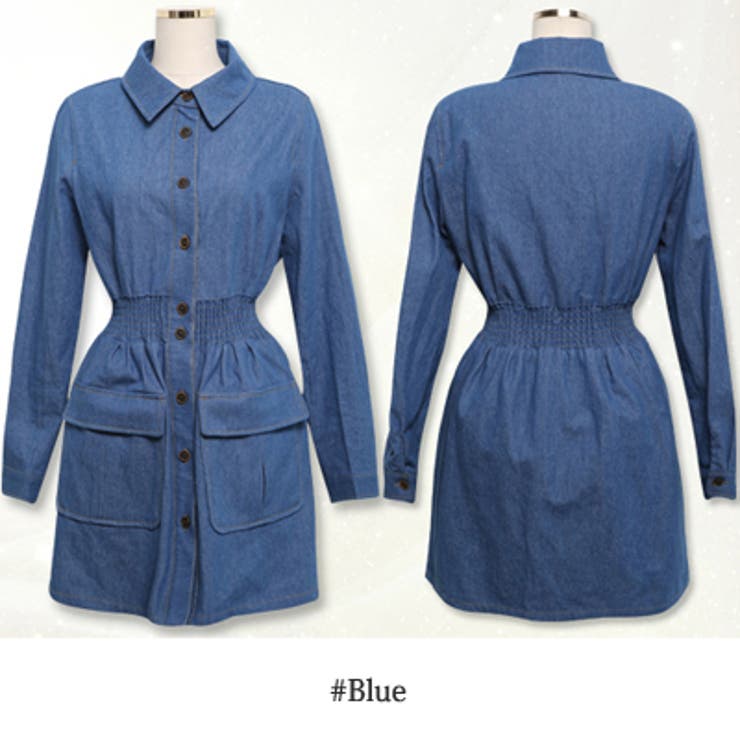 【op13955】カジュアルなデニム生地で女性らしさを加味したワンピース♪ウェス… | KawaiCat | 詳細画像8 