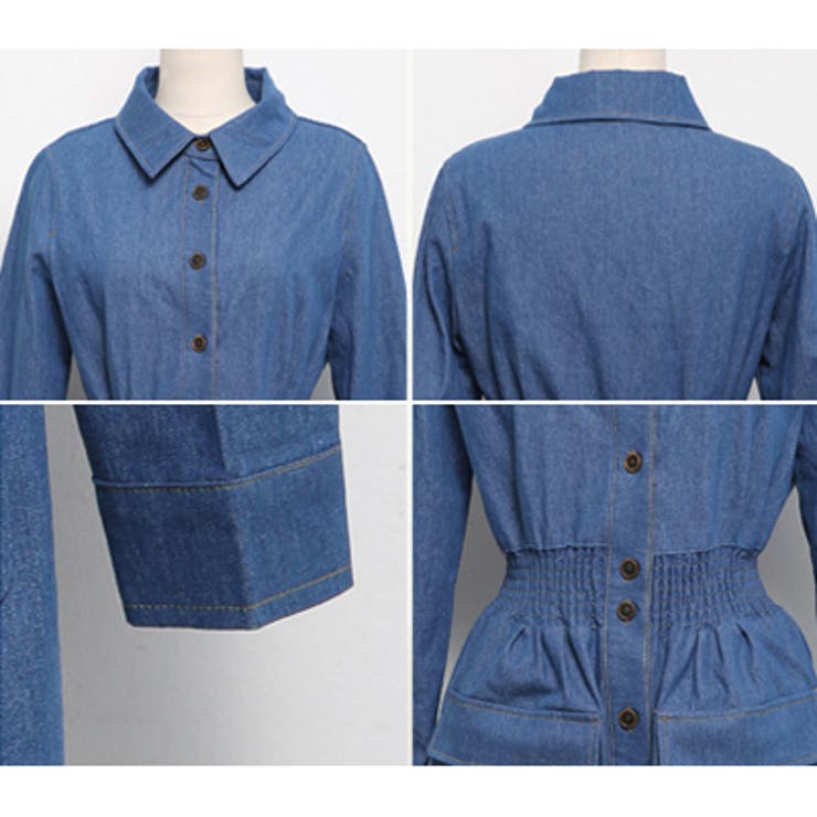 【op13955】カジュアルなデニム生地で女性らしさを加味したワンピース♪ウェス… | KawaiCat | 詳細画像9 