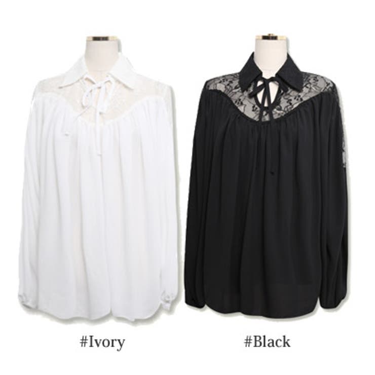 軽くて柔らかい肌触りのブラウス♪ゆったりしたサイズ感のレース配色ラブリーバルーン… | KawaiCat | 詳細画像8