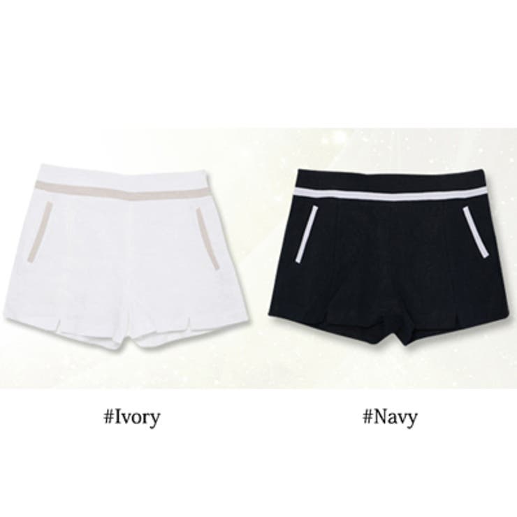 リネン素材で夏まで着用できちゃうパンツ！余裕のあるサイズで太ももも細く見える効果のある配色リネンショートパンツ
