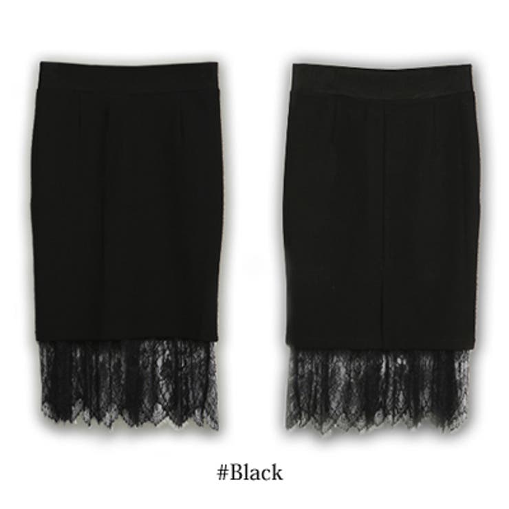 【sk14203】裾レースが豪華でセクシー♪裾レース配色ミディアム丈スカート | KawaiCat | 詳細画像7