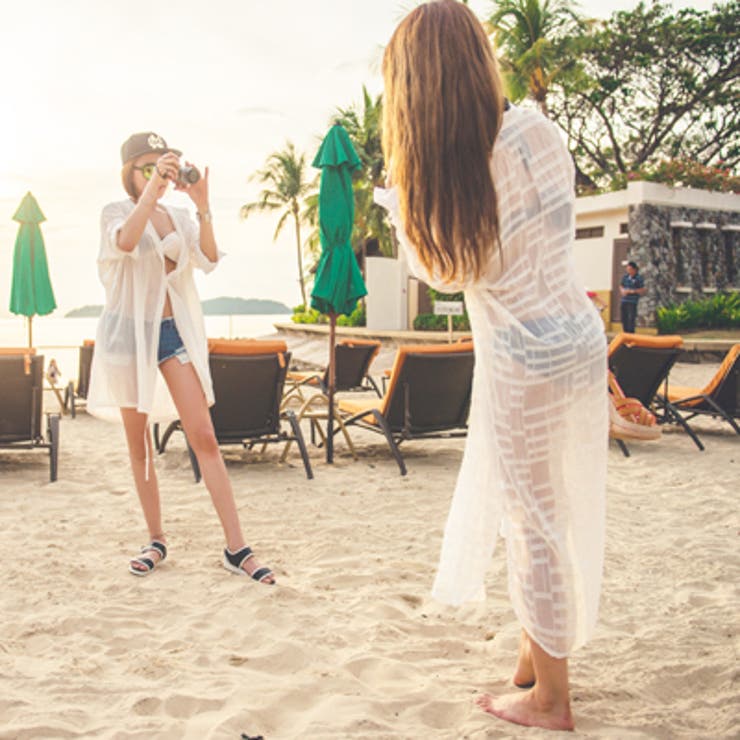 シースルー感のある薄手素材で夏のアウターにぴったり♪シースルーロングシャツ長袖カ… | KawaiCat | 詳細画像4